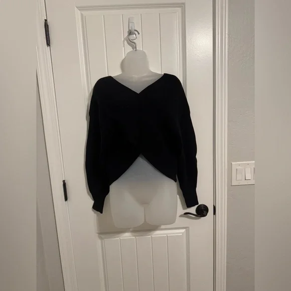 BTFBM Black Off Shoulder Sweater for Women. - Picture 4 of 5